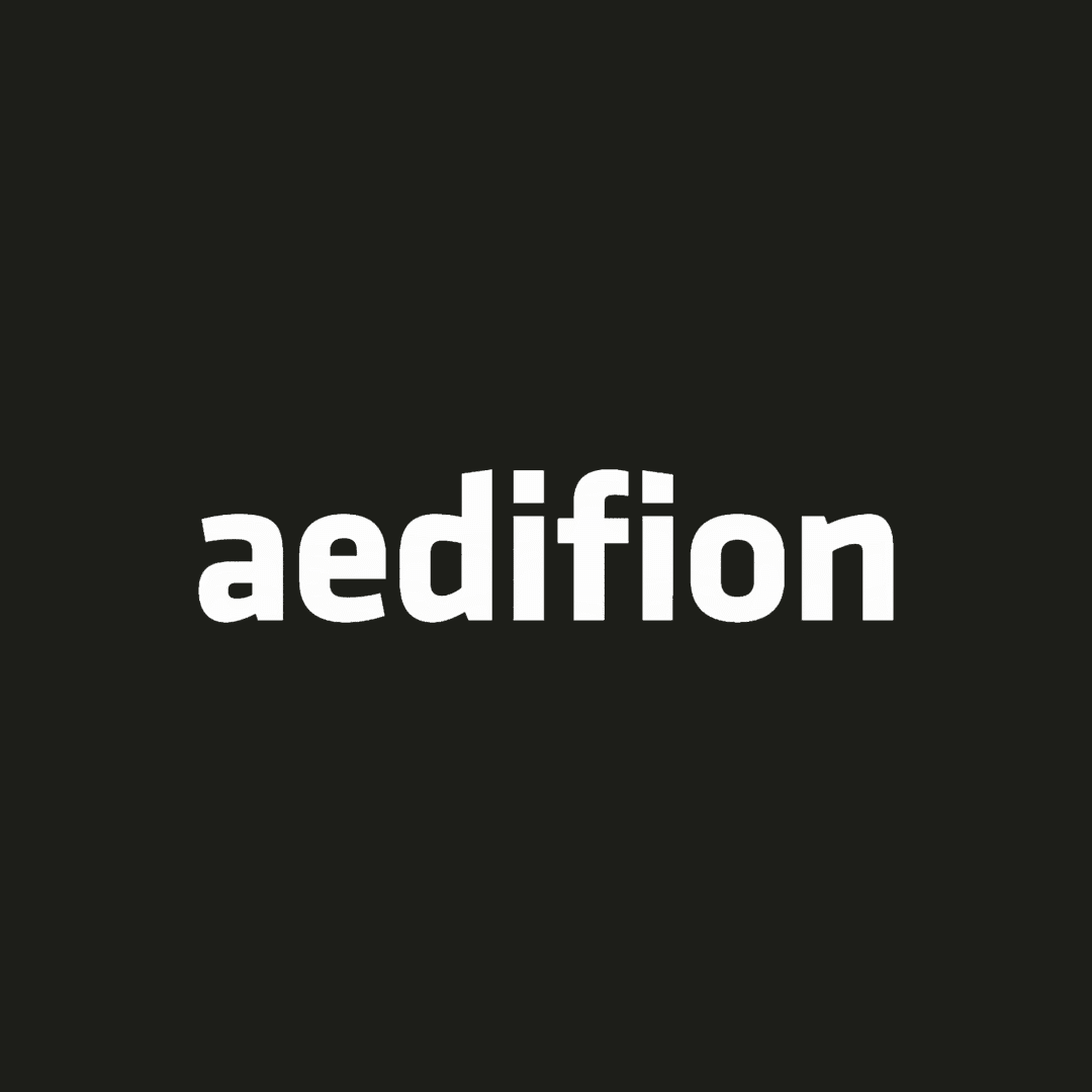 Aedifion logo schwarzer Hintergrund